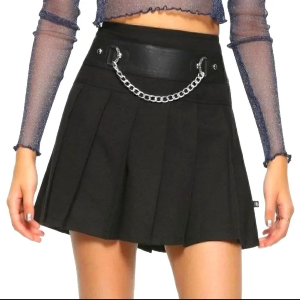 Royal Bones Pleated Mini Skirt M